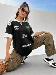 Chicago F1 Racer Oversized Graphic Tee - THE VOGUE APPARELS