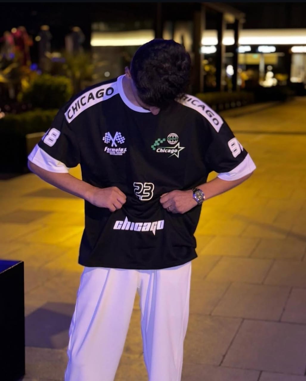 Chicago F1 Racer Oversized Graphic Tee - THE VOGUE APPARELS