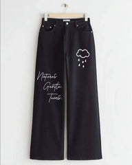 BLACK CLOUD DENIM WIDE LEG - THE VOGUE APPARELS