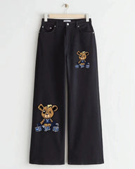 BLACK TEDDY DENIM WIDE LEG - THE VOGUE APPARELS