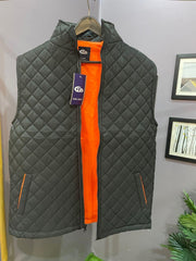 Diamond-Cut Sleeveless Puffer Jacket - THE VOGUE APPARELS