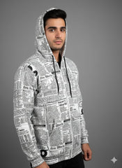 NEWSPAPER ZIPPER HOODIE