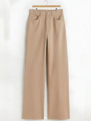 BEIGE WIDE LEG JEANS - THE VOGUE APPARELS