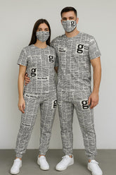 NEWSPAPER TRACKSUIT WITH MASK - THE VOGUE APPARELS