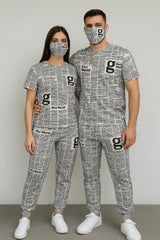 NEWSPAPER TRACKSUIT WITH MASK - THE VOGUE APPARELS
