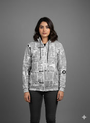 NEWSPAPER ZIPPER HOODIE