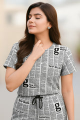 NEWSPAPER TRACKSUIT WITH MASK - THE VOGUE APPARELS