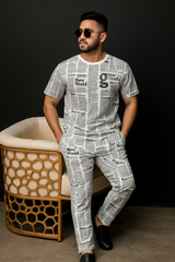 NEWSPAPER TRACKSUIT WITH MASK - THE VOGUE APPARELS