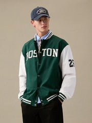 EVER GREEN BOSTON EDITION VARSITY JACKET. - THE VOGUE APPARELS