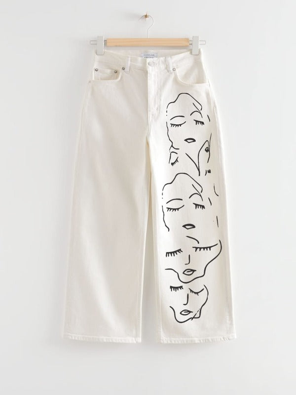 WHITE FACE WIDE LEG JEANS - THE VOGUE APPARELS